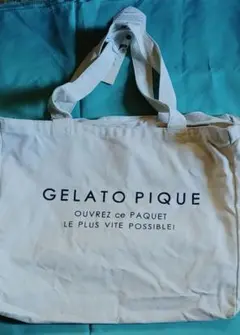 GELATO PIQUE ロゴトートバッグ ホワイト エコバッグ（大きめ）のサムネイル