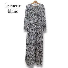 【良品】ルクールブラン/花柄Vネックワンピース/茶/38/上品華やか/フェミニンのサムネイル