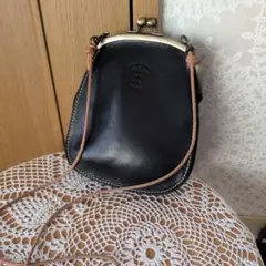 SENSE OF FUN がま口 ショルダーバッグ 本革ブラックのサムネイル