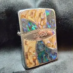 希少品 未開封 Zippo シェル 寅 天然貝貼り ブラックボディ 2006年製 