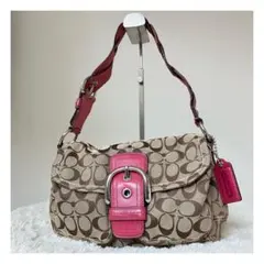 コーチ COACH ショルダーバッグ シグネチャー ターンロック ピンク