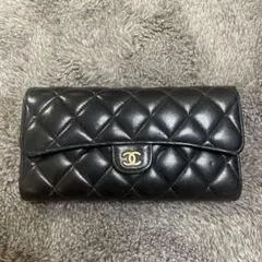 CHANEL キャビアスキン 長財布 ブラック 海外お土産 - メルカリ