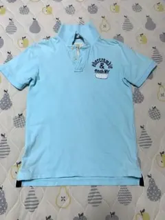 アバクロ　メンズポロシャツ　ブルー　S