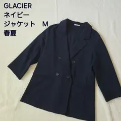 GLACIER ネイビー テーラードジャケット M　ビジカジ　美品　春夏