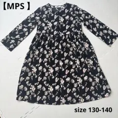 【MPS 】花柄 ワンピース ブラック　女の子130-140のサムネイル