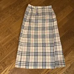 レア✨BURBERRY バーバリー ノバチェック ロングスカート 麻リネン L
