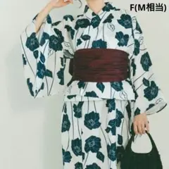 新品タグ付き VANNIE U ホワイト 花柄 セパレート浴衣 F (M相当)