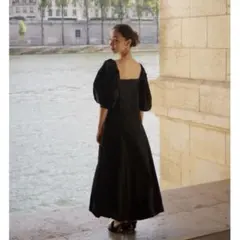 RANDEBOO 希少　美品　ブラック　パフスリーブワンピース　ドレス