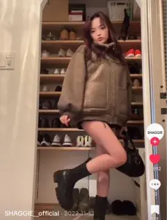 shaggie フェイクスウェードボアムートンフライジャケット