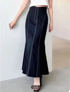 ステッチラインマーメイドスカート　ダズリン