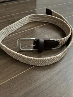 編み込みデザイン ベージュ ベルト