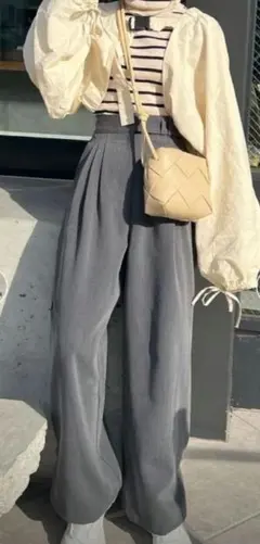 ヒナリ　ヘムフック２WAYワイドパンツ