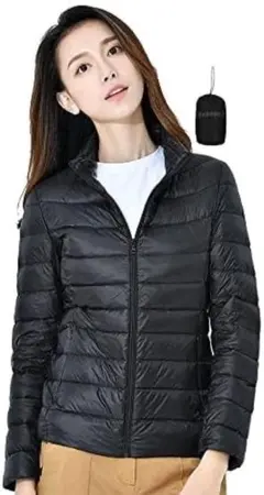 【新品・未使用】ダウンジャケット Mサイズ レディース 軽量 収納袋付 ブラック