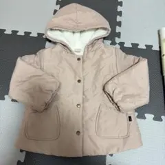 tete a tete ベビー アウター ボア フード付き ピンク