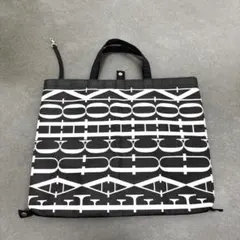 [美品] FAUCHON トートバッグ　モノトーンゴロ柄黒×白　2way仕様のサムネイル