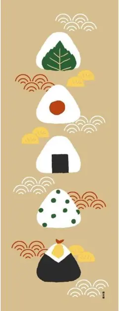 2025年新柄 濱文様 絵手ぬぐい おむすび飾り 手拭い てぬぐい