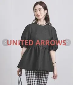UNITED ARROWS TOKYO ジャガード パフスリーブ ブラウス 黒 - メルカリ