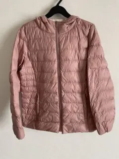 フード付き 中綿入りダウンジャケット くすみピンク M レディース