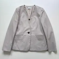 未使用】リネンブレンドカラーレスジャケット PLST Lサイズ ベージュ