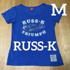 RUSS-K バックプリントロゴTシャツ スパンコールつき　ブルー Mのサムネイル