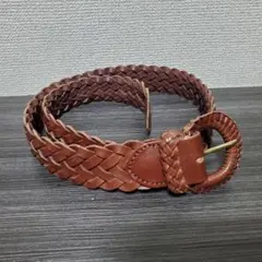 COACH コーチ ブラウン 編み込みレザーベルト メッシュベルト 肉厚 本革 COACH] コーチ レザーメッシュベルト ブラウン - レディース 渋谷古着