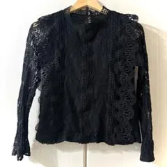 OLIVE des OLIVEレース 長袖 トップス ブラック(M)