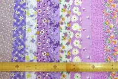 USAコットン　1930's復刻版　パープル系カットクロスセットA