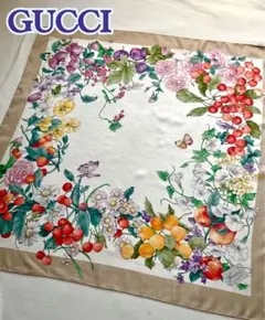 美品 GUCCI グッチ スカーフ 水色 花柄 シルク レディース エレガント GUCCI グッチ スカーフ GGフローラ 609317 3G001 レディース