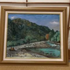 風景画 油彩画 金色フレーム