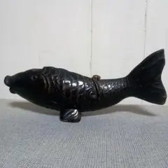 木彫魚縁起の良い鯉です！自在掛けにインテリアにも是非どぞう、現品の無料発送です。 木彫魚縁起の良い鯉です！自在掛けにインテリアにも是非どぞう