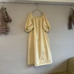 《良品訳あり》IENAイエナ☆ボリュームスリーブワンピース コットン 日本製