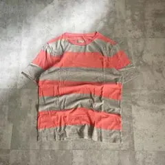 10s old gap striped s/s tee pink / gray