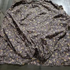 【SM2 blue】花柄フリル付き長袖ブラウス