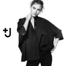 UNIQLO ユニクロ　+Jスーピマコットンドルマンスリーブ　黒 ７分袖