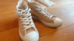 23cm　CONVERSE ALL STAR ハイカットスニーカー ベージュ