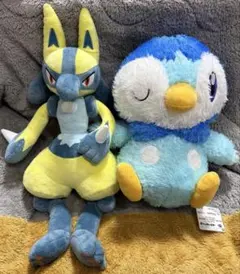 ポケットモンスター　めちゃもふぐっと ぬいぐるみ　ポッチャマ　黄色いルカリオ
