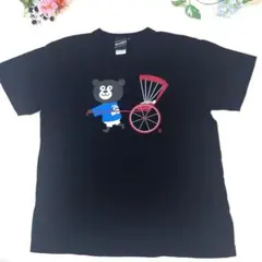 BEAMSビームス　くまプリントコットン100%半袖Tシャツ　黒のサムネイル