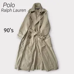 90's Ralph Lauren 一枚袖 コットンポプリントレンチコート　XL