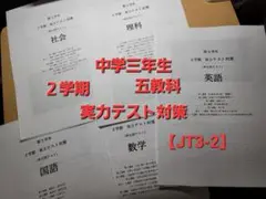 【中学3年生】２学期　５教科実力テスト対策問題(単元別確認テスト)