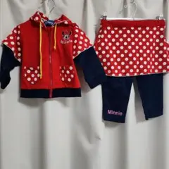 Minnie ドット柄 ジャージセット 赤 ネイビーのサムネイル