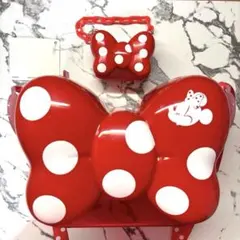 ミニー　リボン　ポップコーンバケット＆スナックケースセット