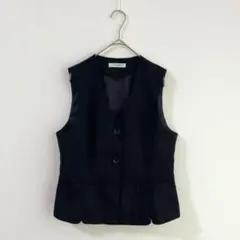 3961【SELERY】事務服　ベスト　11号　Ｌ　ネイビー　仕事