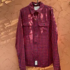 劇レア　新品　高級ダブル裏地シャツAbercrombie&Fitch Ｍ　レッド