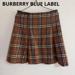 BURBERRY BLUE LABEL ノバチェック柄プリーツスカート 茶38