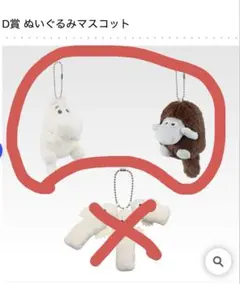 ムーミン　一番くじ　D賞　マスコット2点セット