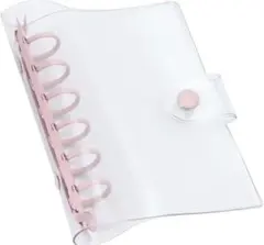 A7 シール帳　ピンク　透明バインダー リフィル10枚付き