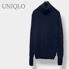 UNIQLO ユニクロ カシミヤ タートルネックセーター 長袖 ネイビー M