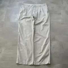 90sLACOSTEラコステ2タックチノパン ワイドW38ベージュフランス極太