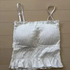 【即購入ok】ホワイト フリル付きキャミソール Sサイズ