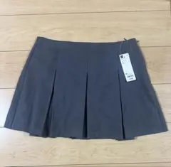 GU プリーツミニスカート キュロット XL グレー インナーパンツ付き